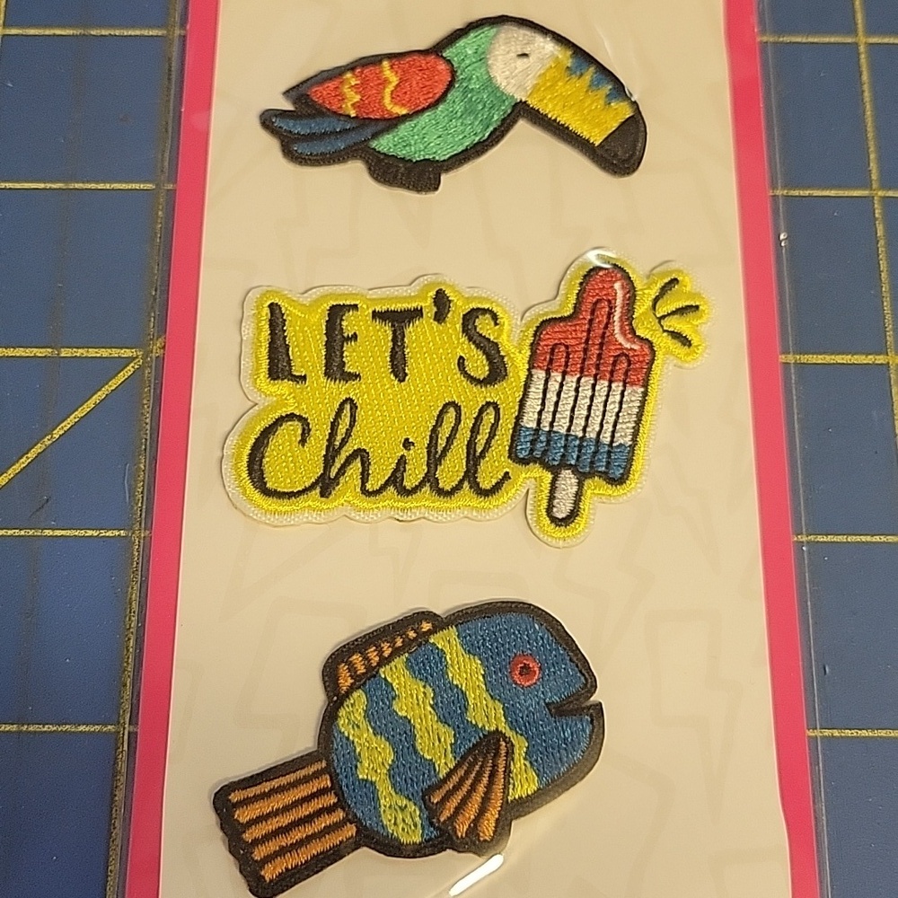 Tropical Theme Embroidered Iron On Patch New 3 Per Package